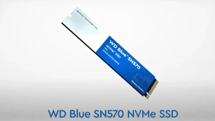 Western Digital WD Blue SN570 500GB có thiết kế màu xanh dương/trắng vẫn duy trì từ phiên bản trước